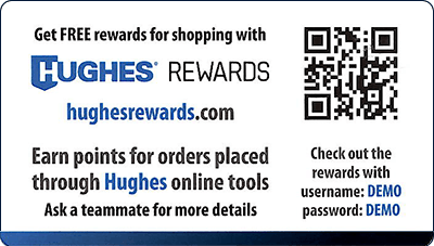 Sample Hughes Supply Rewards card